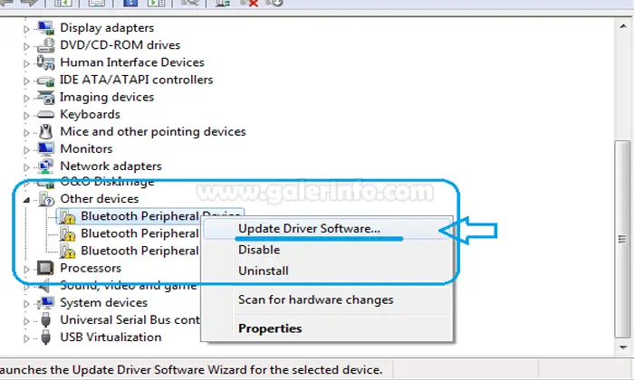 update driver software bluetooth peripheral device