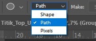 Mengganti Shape menjadi Path untuk membuat garis bantu lingkaran