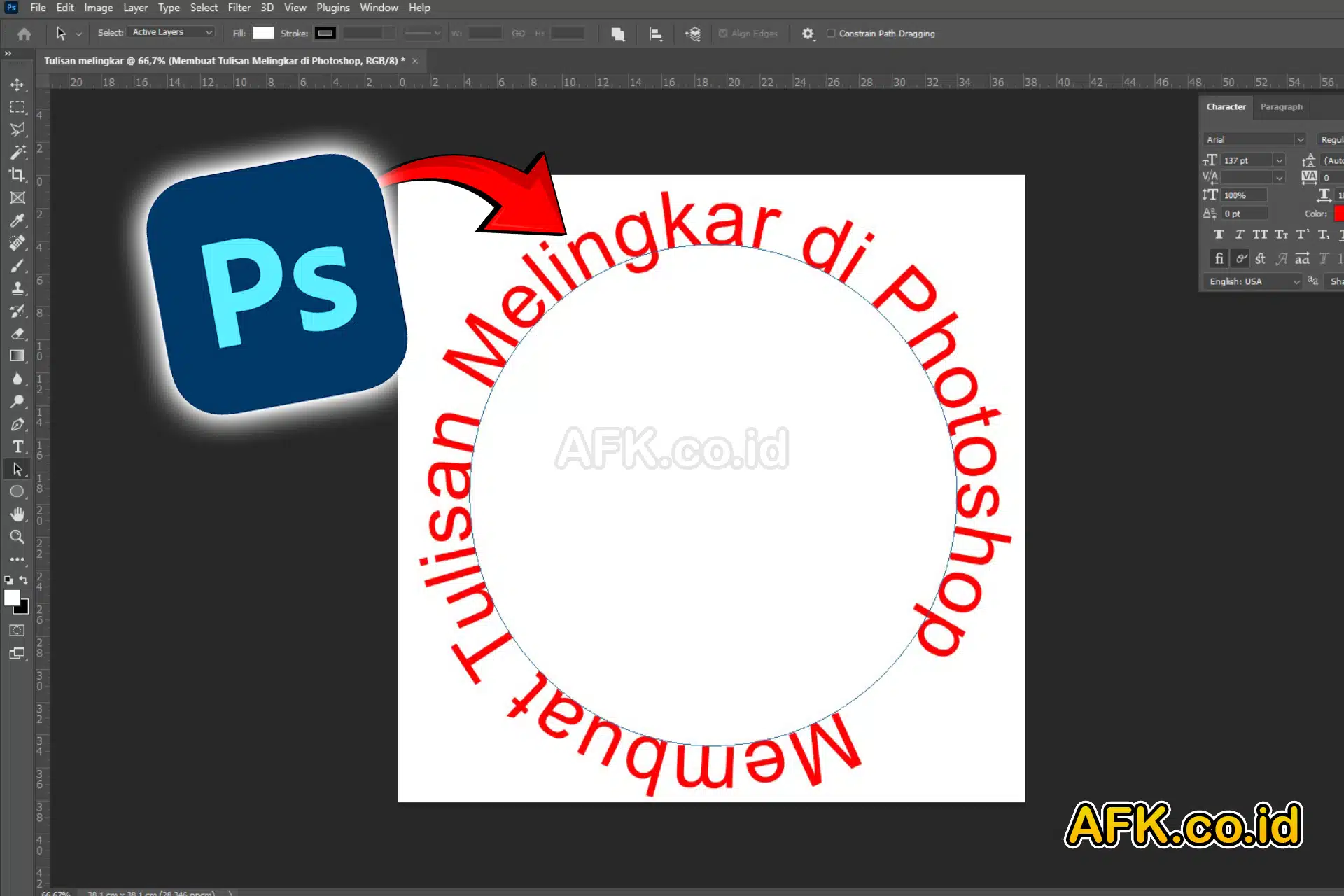 Membuat Tulisan Melingkar di Adobe Photoshop dengan Mudah