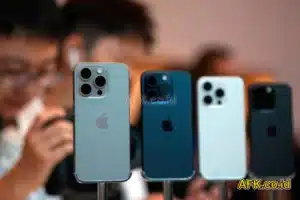 tampilan belakang iphone yang terpajang