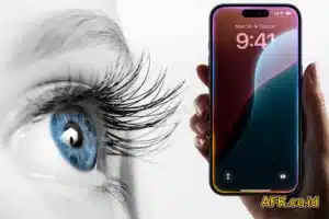 foto iphone dan mata berwarna biru ilustrasi cara aktifkan eye tracking di iphone 18